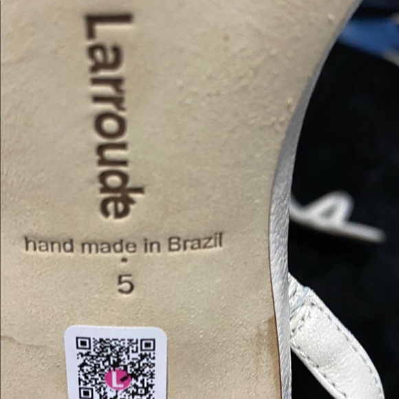 Larroude Elegant Cream Strappy Heels - Picture 2 of 2